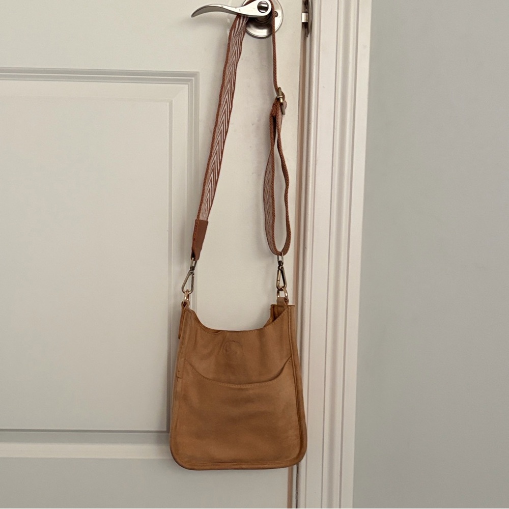 Ah Dorned Tan Crossbody mini messenger Bag